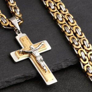 Pendentif Croix Bicolore 3