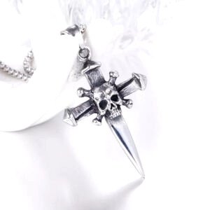 Pendentif Croix Tete De Mort 6